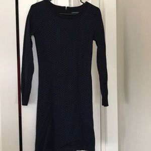 Navy blue and black sweater dress